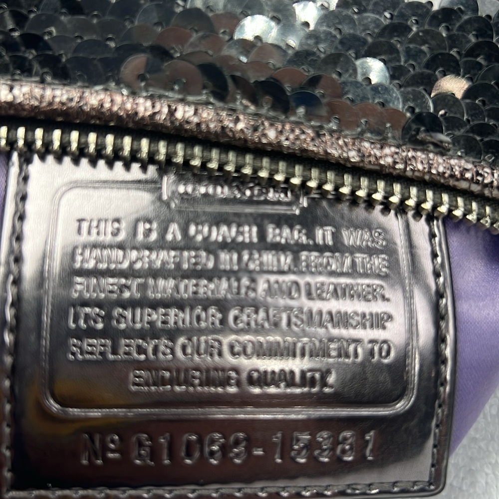 Coach Poppy Silver Sequin Women's Bag #G1069–15351 - Picture 6 of 7